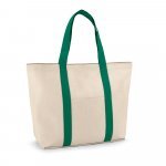 11122. Sacola 100% algod&atilde;o canvas com bolso frontal e interior (280 g/m&sup2;) - Verde