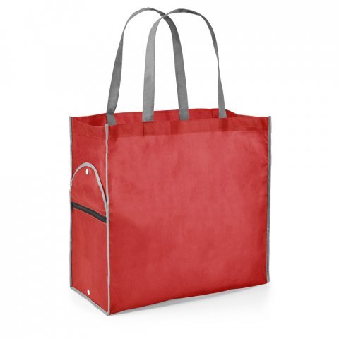 11125. Sacola dobr&aacute;vel em non-woven (80 g/m&sup2;) - Vermelho