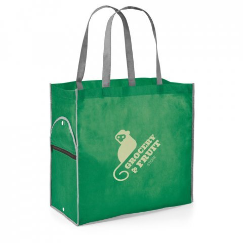 11125. Sacola dobr&aacute;vel em non-woven (80 g/m&sup2;) - Verde