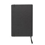 BUARQUE. Caderno A5 de capa dura em tecido poli&eacute;ster reciclado (100% rPET), com p&aacute;ginas n&atilde;o pautadas - Preto