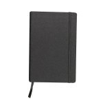 BUARQUE. Caderno A5 de capa dura em tecido poli&eacute;ster reciclado (100% rPET), com p&aacute;ginas n&atilde;o pautadas - Preto