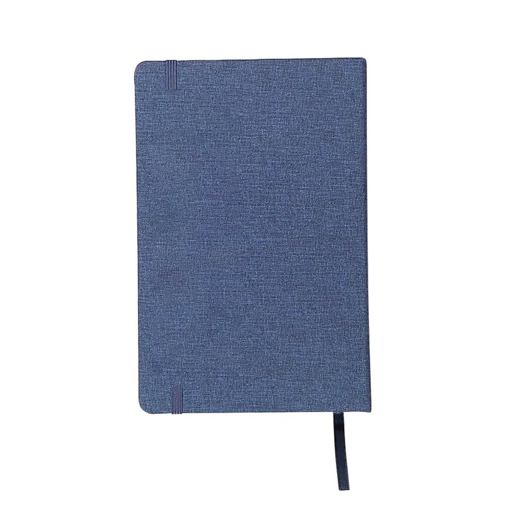 Caderno A5 de capa dura em tecido poliéster reciclado (100% rPET), com páginas não pautadas — foto 4