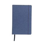 VER&Iacute;SSIMO. Caderno A5 de capa dura em tecido poli&eacute;ster reciclado (100% rPET), com p&aacute;ginas pautadas - Azul