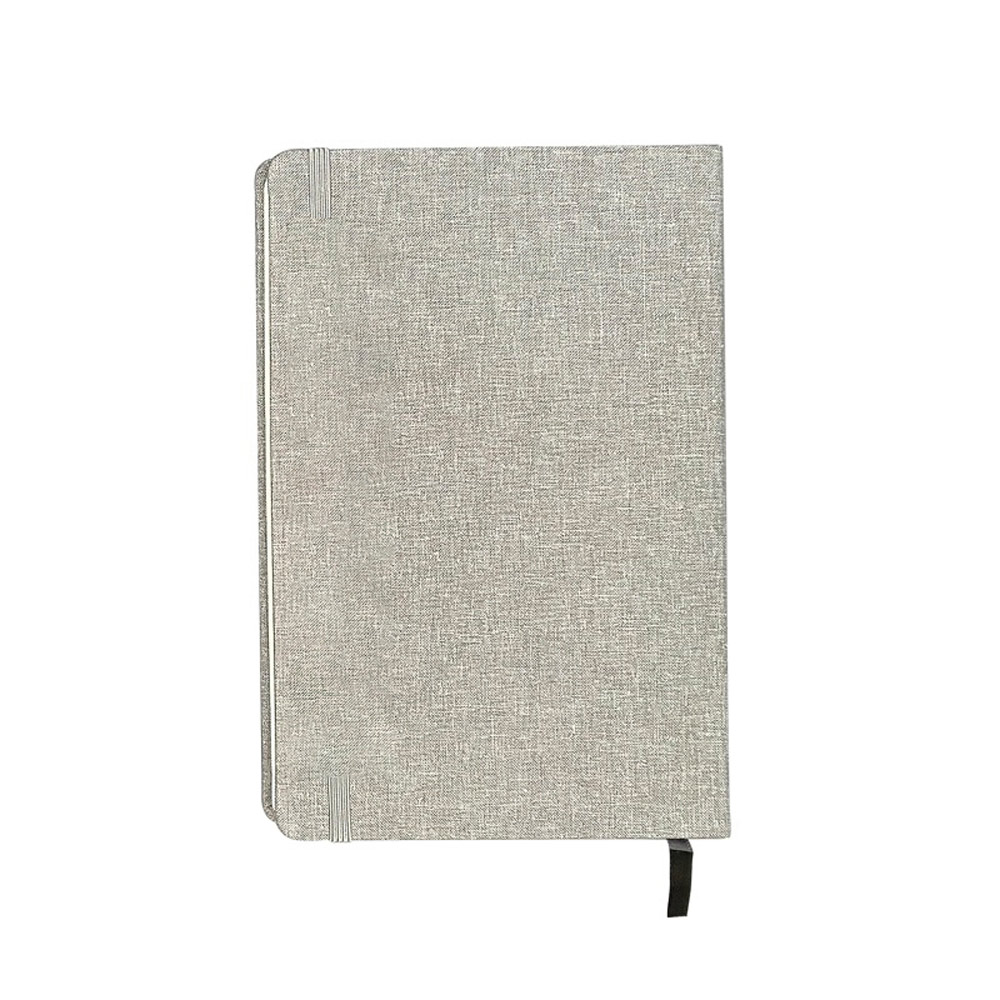 VERÍSSIMO. Caderno A5 de capa dura em tecido poliéster reciclado (100% rPET), com páginas pautadas personalizado - Brinde Personalizado 6