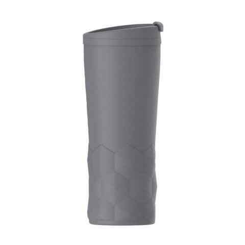 ZANETTI. Copo de viagem t&eacute;rmico em a&ccedil;o inox 450 mL - Cinza