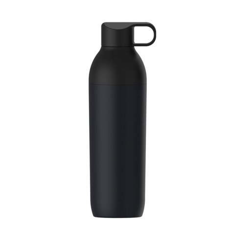 KUNZE. Garrafa e copo t&eacute;rmico 2 em 1 em a&ccedil;o inox 600 mL - Preto