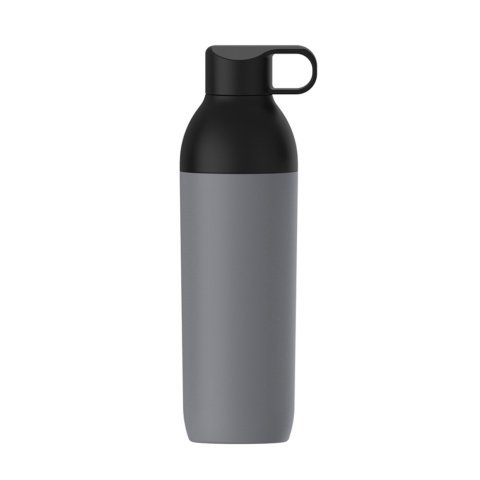 KUNZE. Garrafa e copo t&eacute;rmico 2 em 1 em a&ccedil;o inox 600 mL - Cinza