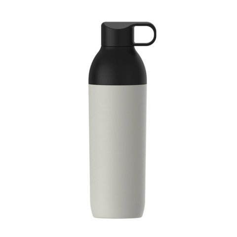KUNZE. Garrafa e copo t&eacute;rmico 2 em 1 em a&ccedil;o inox 600 mL - Bege