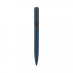 DANTAS. Caneta esferogr&aacute;fica em metal 60% reciclado com escrita em preto - Azul