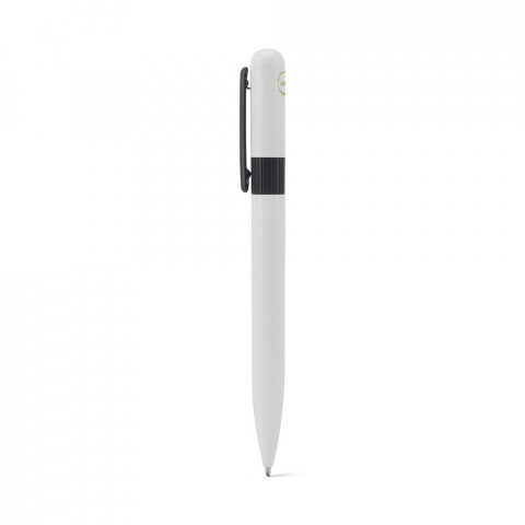 DANTAS. Caneta esferogr&aacute;fica em metal 60% reciclado com escrita em preto - Branco