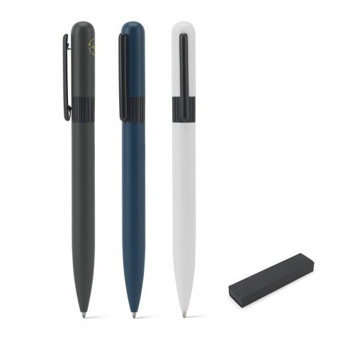 DANTAS. Caneta esferogr&aacute;fica em metal 60% reciclado com escrita em preto