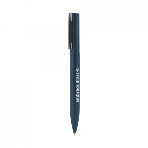 RODRIGUES. Caneta esferogr&aacute;fica elegante em metal 60% reciclado com escrita em azul - Azul