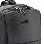 DALLAS PLATE. Mochila de viagem para notebook (17.3") em poli&eacute;ster reciclado 600D de alta densidade, com compartimento para arruma&ccedil;&atilde;o (29 L) - Preto