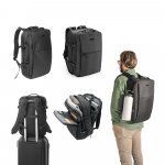 DALLAS PLATE. Mochila de viagem para notebook (17.3") em poli&eacute;ster reciclado 600D de alta densidade, com compartimento para arruma&ccedil;&atilde;o (29 L)