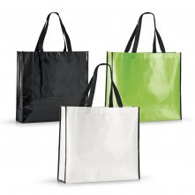 MEMPHIS. Sacola em non-woven laminado (120 g/m&sup2;) com lamina&ccedil;&atilde;o brilhante