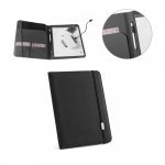 STIGGER. Pasta A4 em poli&eacute;ster 100% reciclado 300D com caderno de p&aacute;ginas pautadas