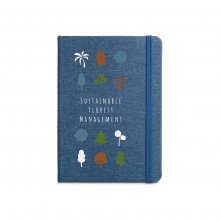 BOYD II. Caderno A5 de capa dura em poli&eacute;ster 100% reciclado com p&aacute;ginas pautadas