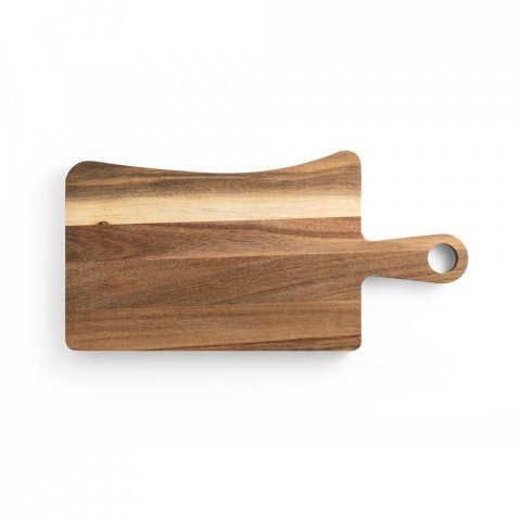 HAVEN. T&aacute;bua de queijos em madeira de ac&aacute;cia com 2 utens&iacute;lios em madeira de ac&aacute;cia e a&ccedil;o inox - Natural escuro