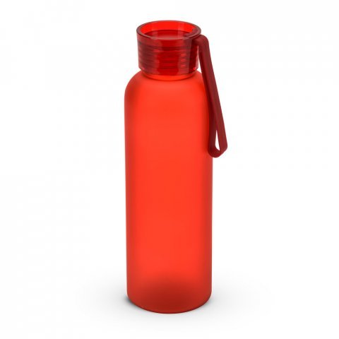 CARGNIN. Squeeze esportiva em PET 100% reciclado, com acabamento fosco 600 mL - Vermelho