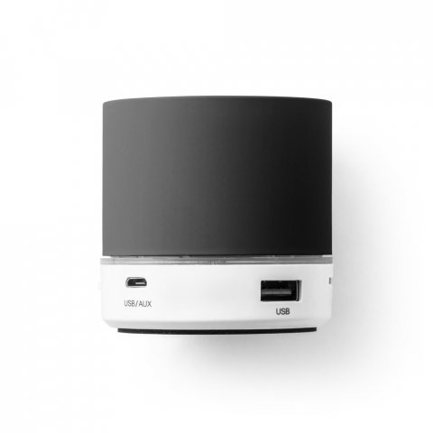 PERRY. Caixa de som com microfone em ABS - Preto