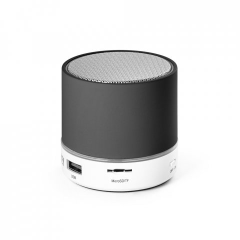 PERRY. Caixa de som com microfone em ABS - Preto