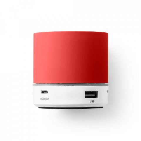 PERRY. Caixa de som com microfone em ABS - Vermelho