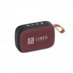 GENT. Caixa de som autonomia de 2h (300 mAh) e microfone, em ABS e poli&eacute;ster - Vermelho