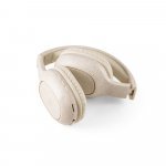 MARCONI. Fones de ouvido wireless dobr&aacute;veis com autonomia de 13h (400 mAh), em fibra de palha de trigo e ABS - Natural