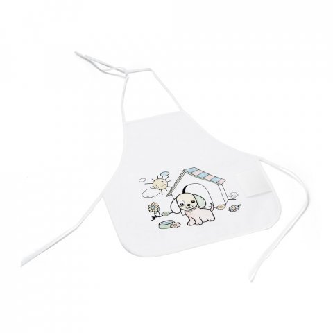 GUSTEAU. Avental de crian&ccedil;a para colorir em non-woven (80 g/m&sup2;) - Branco