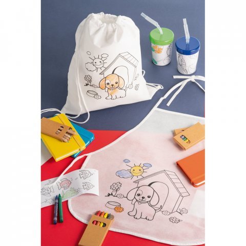 GUSTEAU. Avental de crian&ccedil;a para colorir em non-woven (80 g/m&sup2;)