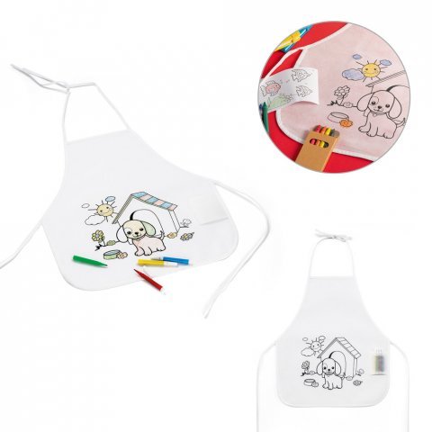 GUSTEAU. Avental de crian&ccedil;a para colorir em non-woven (80 g/m&sup2;)