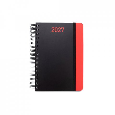 BRECHT A5. Agenda A5 em papel 100% reciclado e acabamento mate - Vermelho