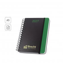 BRECHT A5. Agenda A5 em papel 100% reciclado e acabamento mate