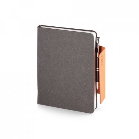 TAGORE A5. Agenda A5 em pele (58% reciclada) - Preto