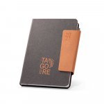TAGORE A5. Agenda A5 em pele (58% reciclada) - Preto