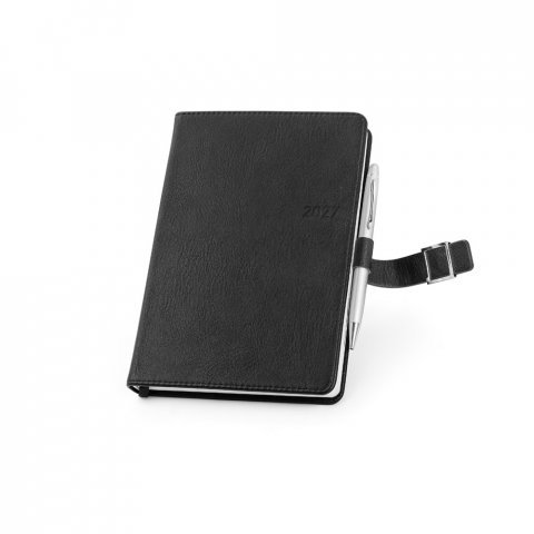 MUSSET A5. Agenda A5 em PU (58% reciclado) - Preto