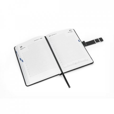 MUSSET A5. Agenda A5 em PU (58% reciclado) - Preto