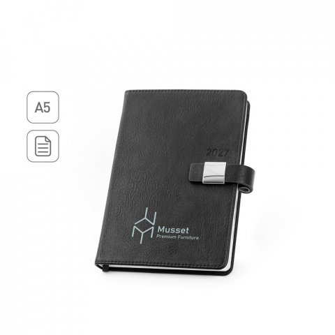 MUSSET A5. Agenda A5 em PU (58% reciclado)