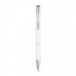 BETA SOFT. Esferogr&aacute;fica em alum&iacute;nio com acabamento emborrachado e escrita em preto - Branco