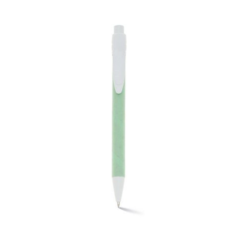 MASAI. Caneta esferogr&aacute;fica em papel kraft reciclado com escrita em azul - Verde claro