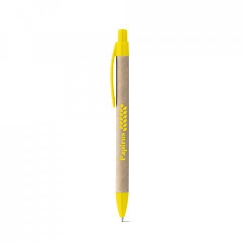 REMI. Caneta esferogr&aacute;fica em papel kraft - Amarelo