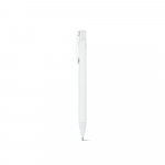 CLINT. Caneta esferogr&aacute;fica em alum&iacute;nio 100% reciclado, com acabamento em borracha e escrita em azul - Branco