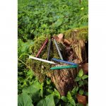 CLINT. Caneta esferogr&aacute;fica em alum&iacute;nio 100% reciclado, com acabamento em borracha e escrita em azul