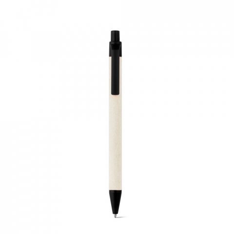 MILINK. Caneta esferogr&aacute;fica produzida atrav&eacute;s de pacotes de leite reciclado com escrita em azul - Preto