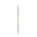 MILINK. Caneta esferogr&aacute;fica produzida atrav&eacute;s de pacotes de leite reciclado com escrita em azul - Branco