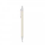 MILINK. Caneta esferogr&aacute;fica produzida atrav&eacute;s de pacotes de leite reciclado com escrita em azul - Branco