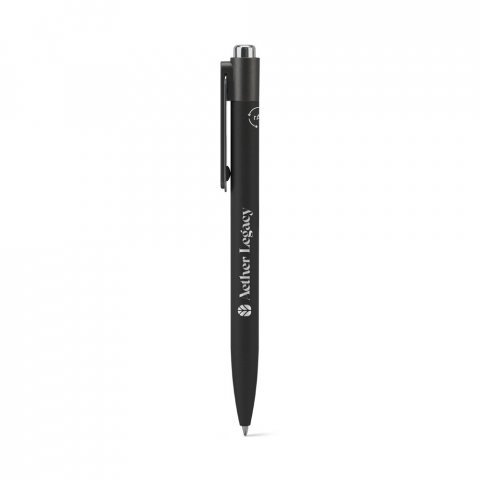 KYLIE. Caneta esferogr&aacute;fica em alum&iacute;nio 94% reciclado com escrita em azul - Preto