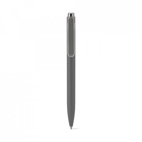 KYLIE. Caneta esferogr&aacute;fica em alum&iacute;nio 94% reciclado com escrita em azul - Cinza claro