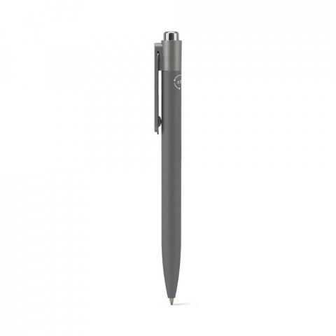 KYLIE. Caneta esferogr&aacute;fica em alum&iacute;nio 94% reciclado com escrita em azul - Cinza claro