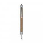 VILA&Ccedil;A. Caneta esferogr&aacute;fica em papel 100% reciclado com escrita em azul - Cinza claro